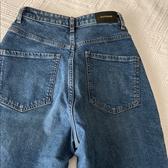 Express High Rise Blue Jeans - Picture 4 of 6